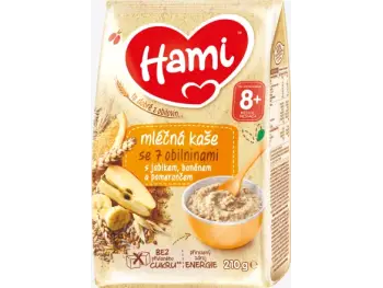 Hami mliečna kaša so 7 obilninami s jablkom, banánom a pomarančom (od ukonč. 8. mesiaca) 1x210 g