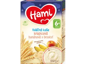 Hami mliečna kaša krupicová banánová s broskyňou (od ukonč. 6. mesiaca) 1x225 g