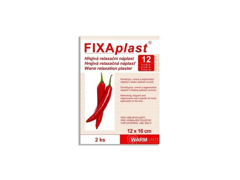 FIXAPLAST KAPSAICÍNOVÁ HREJIVÁ NÁPLAST  12x16 cm, 2 ks