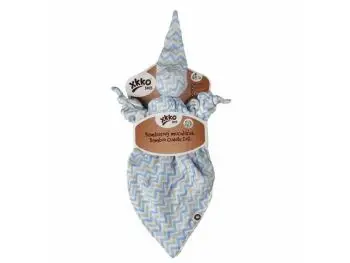 XKKO Bambusový maznáčik - Scandinavian Baby Blue Chevron