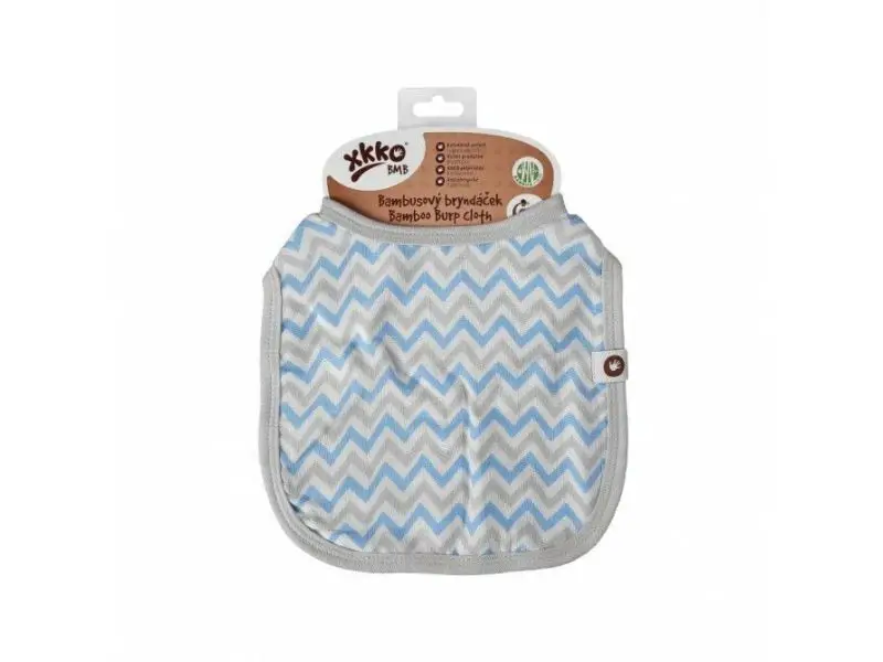 XKKO Bambusový podbradník Scandinavian Baby Blue Chevron