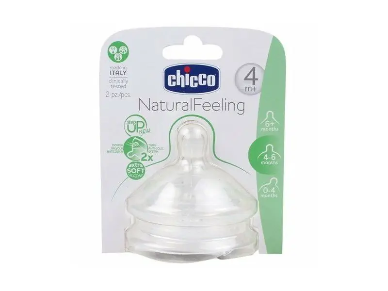 Chicco Natural Feeling náhradný cumlík na dojčenskú fľašu 4m+, 2ks