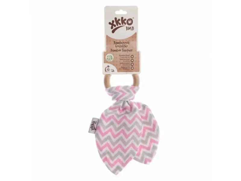 XKKO BMB Hryzátko Lístky - Chevron Baby Pink