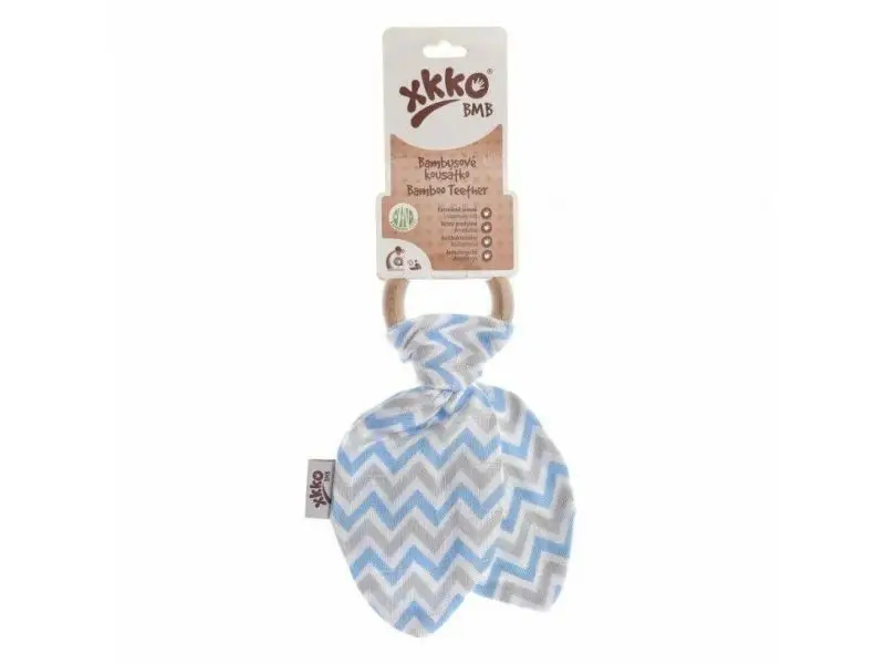 XKKO BMB Hryzátko Lístky - Chevron Baby Blue