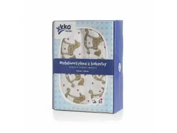 XKKO Organic Biobavlnená plienka 120x120, Rocking Horses Gold