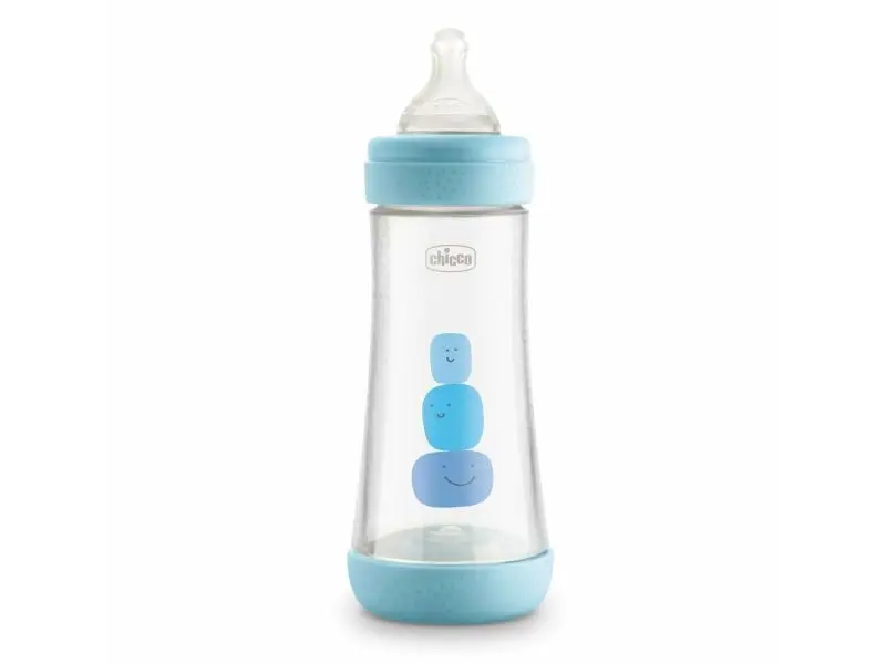 Chicco Perfect 5, Dojčenská antikoliková fľaša, 300ml, modrá, 4m+