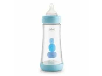 Chicco Perfect 5, Dojčenská antikoliková fľaša, 300ml, modrá, 4m+