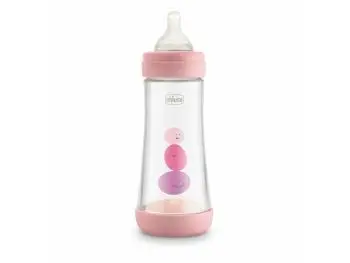 Chicco Perfect 5, Dojčenská antikoliková fľaša, 300ml, ružová, 4m+