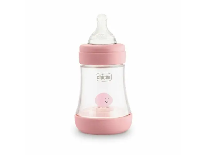 Chicco Perfect 5, Dojčenská antikoliková fľaša, 150ml, ružová, 0m+