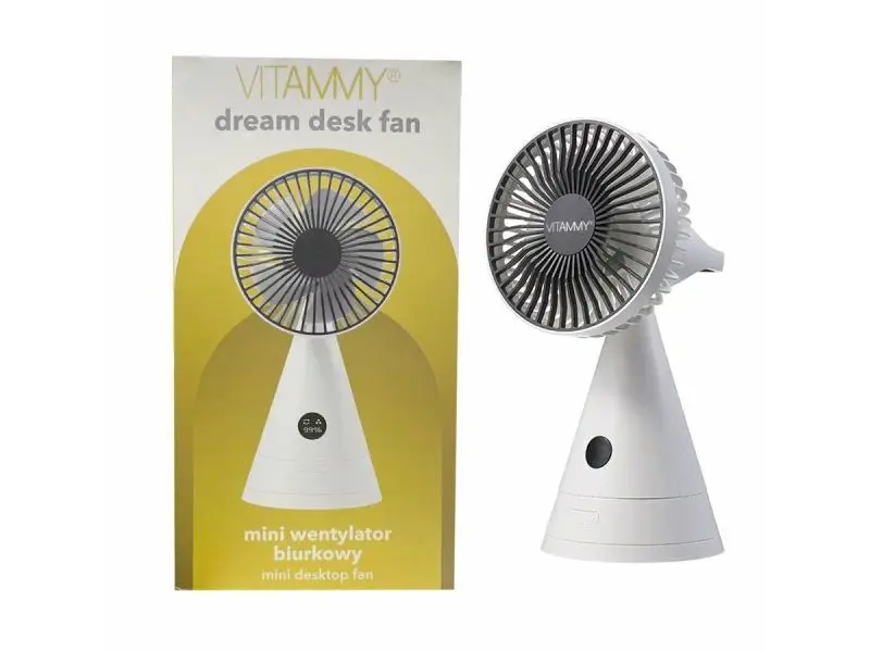 VITAMMY Dream desk fan,  USB mini stolný ventilátor, šedý