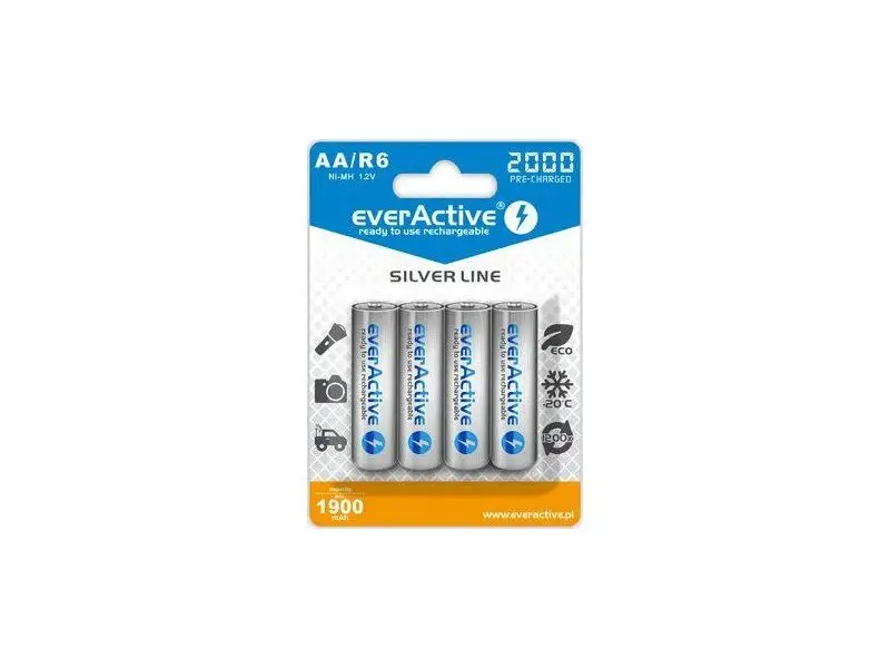 everActive SILVER LINE R6/AA, Nabíjateľné Ni-MH 2000 mAh batérie, 4ks