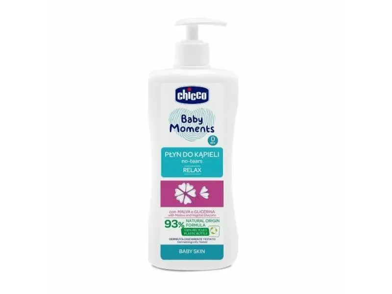 Chicco Baby Moments, Tekutá pena do kúpeľa s extraktom zo slezu, 500ml, od 0m+