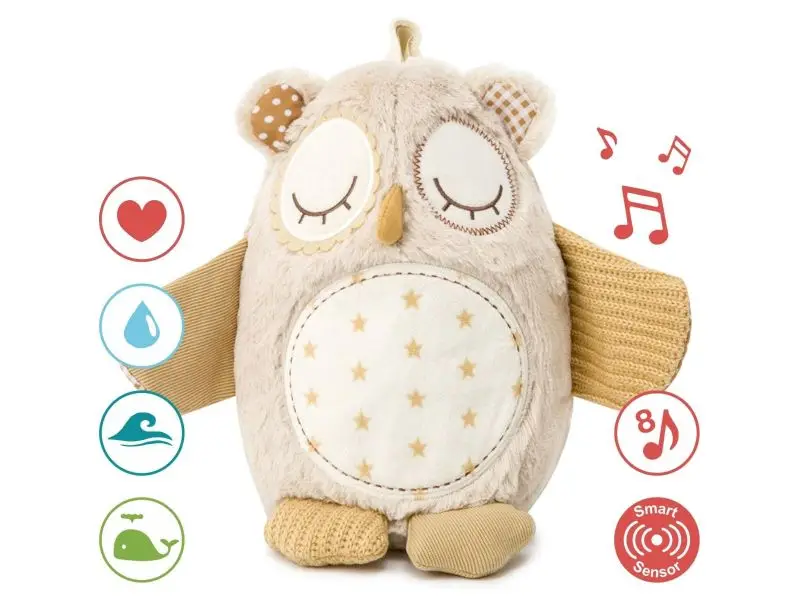 Cloud b® Nighty Night Owl Smart Sensor™-Zvieratko s melódiou- Sova, 0m+