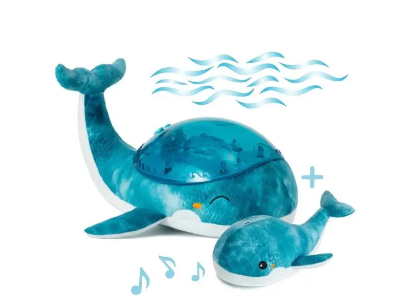 Cloud b®Tranquil Whale™- Nočné svetielko - Veľryba, modrá