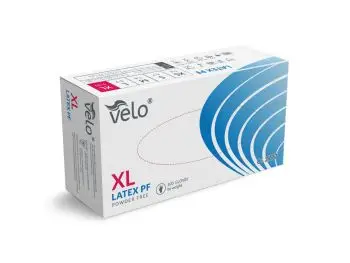 VELO Bezpúdrové latexové rukavice, veľ. XL, 100 ks