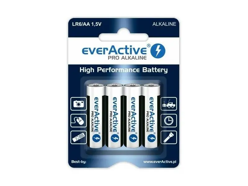 everActive LR6/AA Pro Alkaline Výkonné alkalické batérie, 4ks