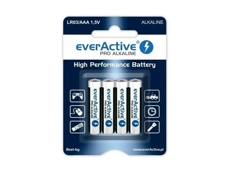 everActive LR03/AAA Pro Alkaline Efektívne alkalické batérie, 4ks