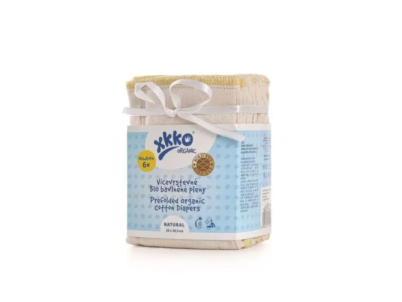 XKKO Organic Viacvrstvové plienky (4/6/4) BirdEye NATURAL - Newborn