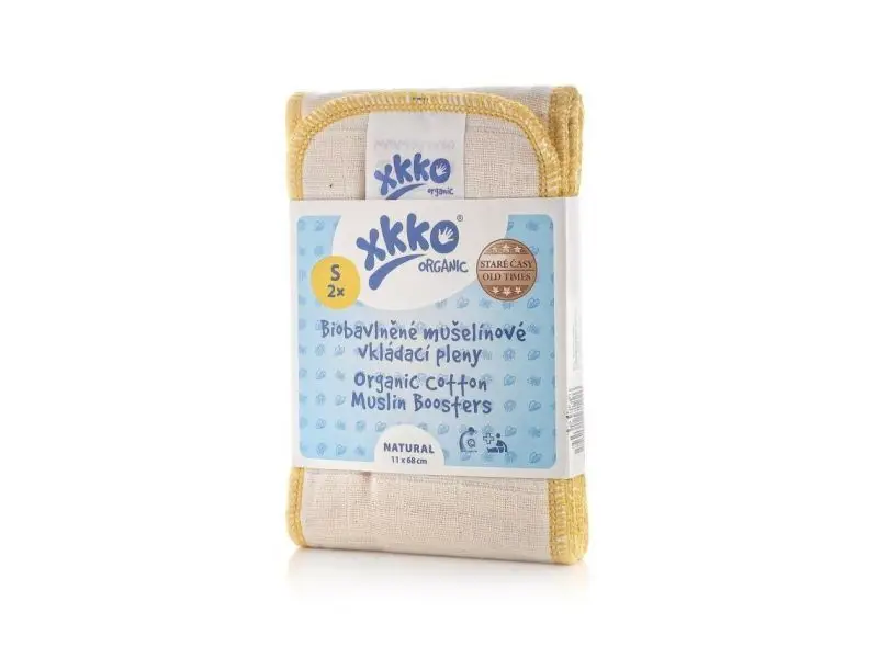 XKKO Organic Old Times - Natural, Vkladacie plienky, veľkosť S (2ks)