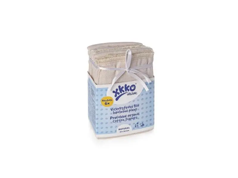 XKKO Organic Viacvrstvové plienky (4/8/4)  NATURAL - Newborn