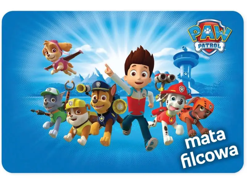 Nickelodeon Filcová podložka, Paw Patrol, modrá, 100x150cm