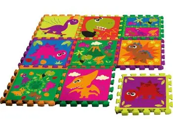 Kids Euroswan Penová podložka, puzzle 9 ks + taška, Crazy Dino