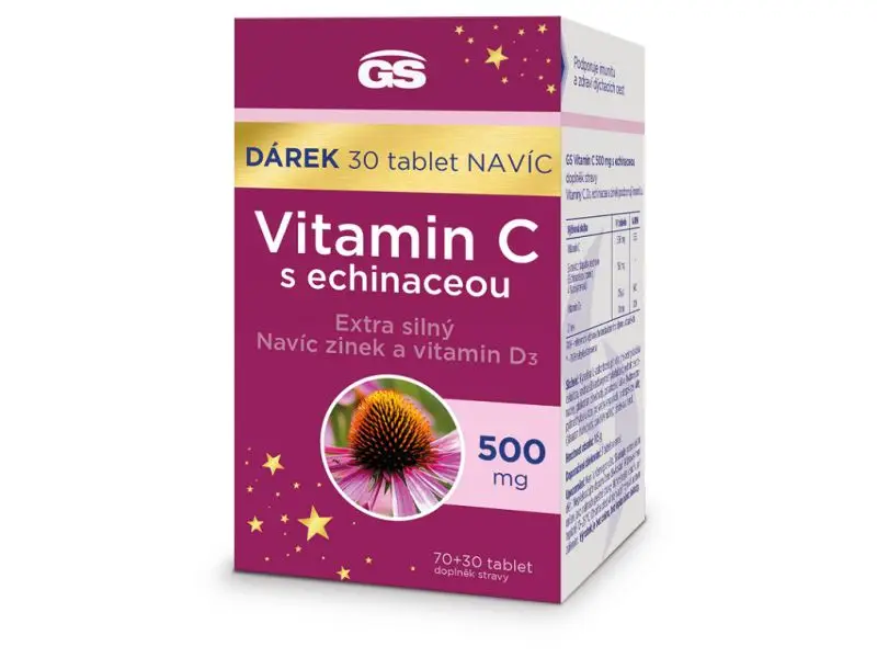 GS Vitamín C 500 mg s echinaceou 70+30 tbl